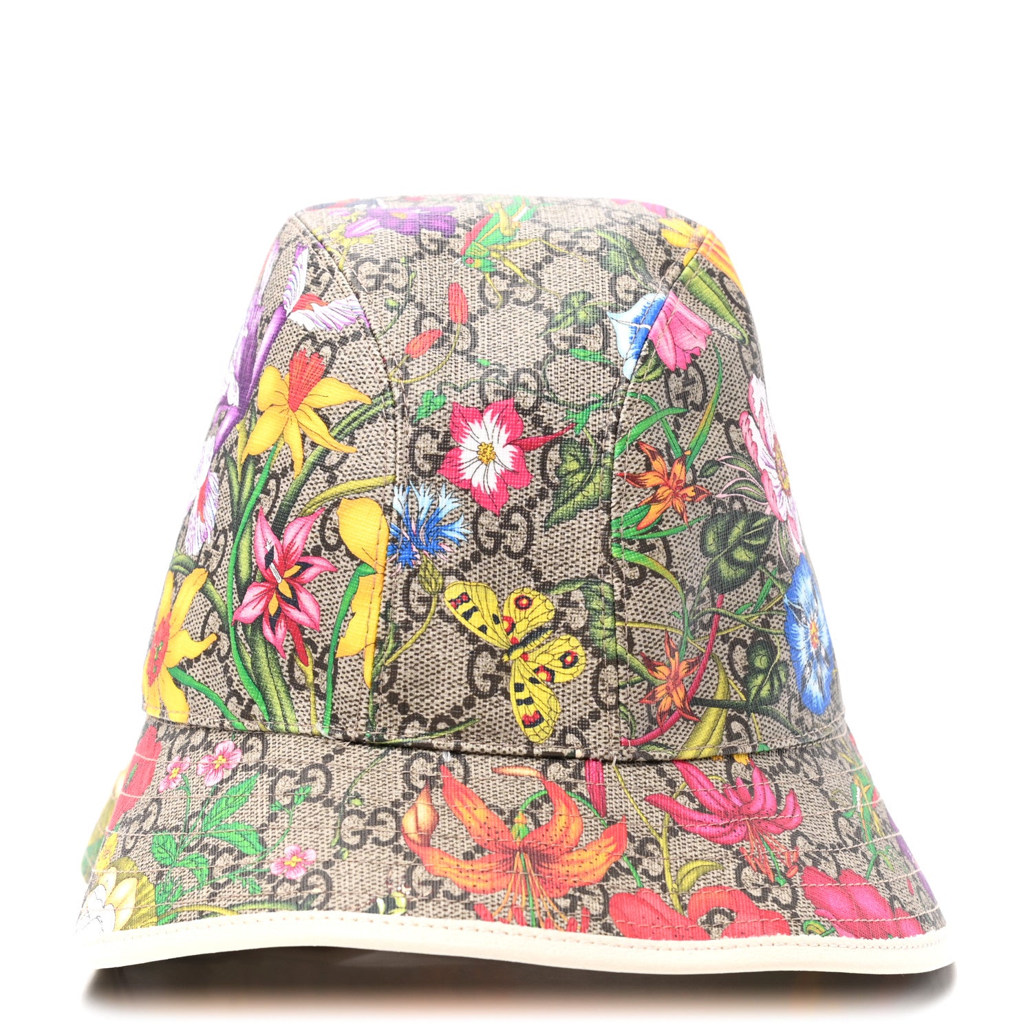 Gucci GG Supreme Monogram Flora Fedora Hat L White 4 of 7