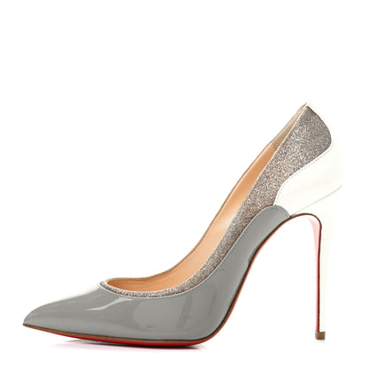 Christian Louboutin Glitter Patent Tucsick 120 Pumps 36 Gris Ivory 1 of 9