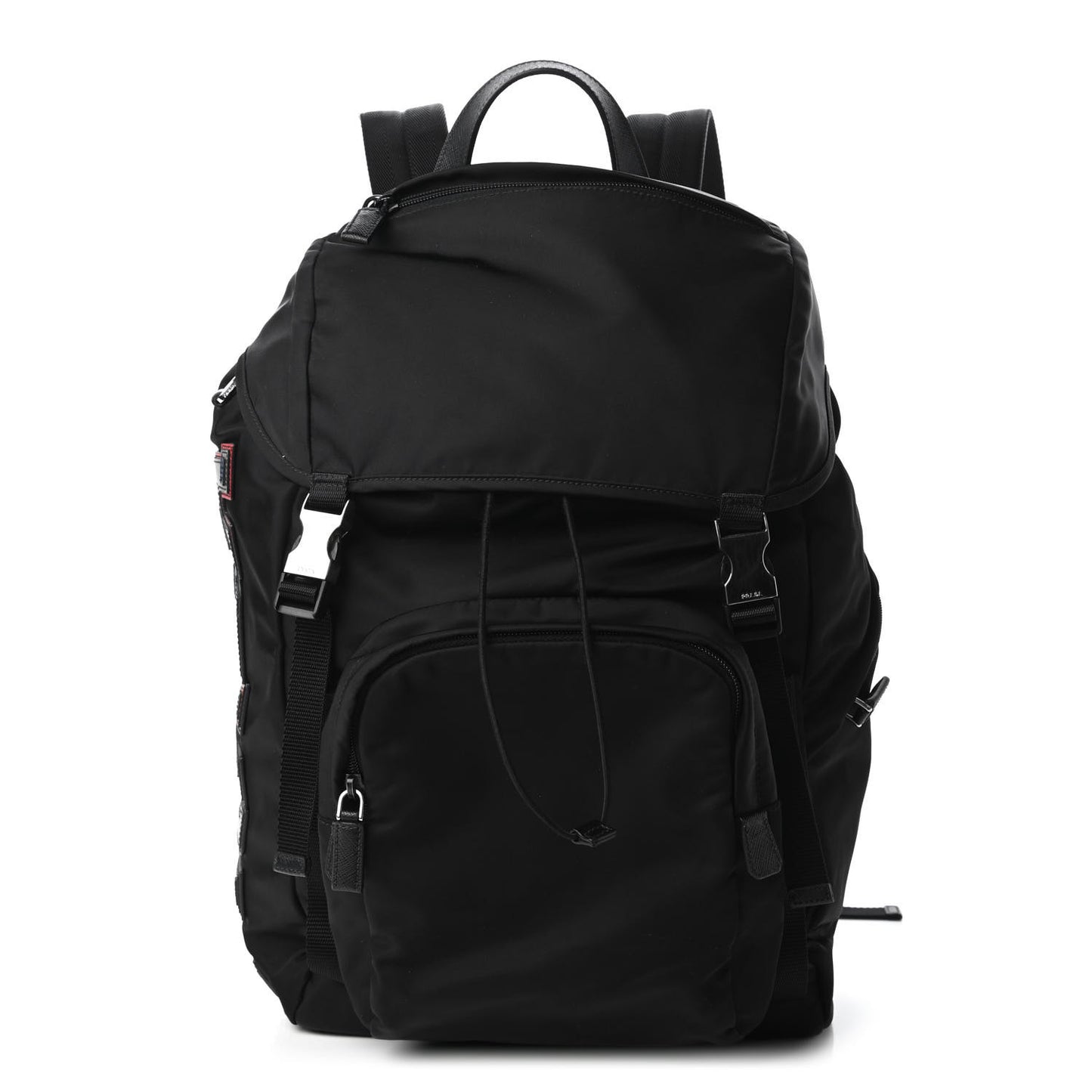Nylon Tessuto Character Logo Patch Backpack Black