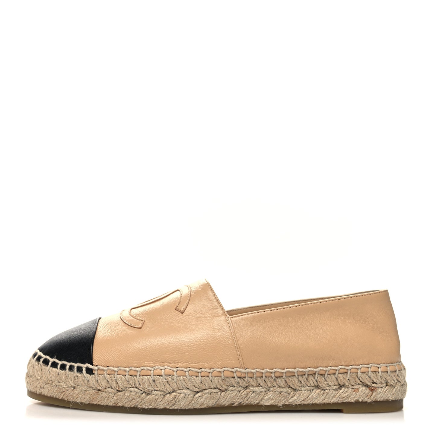 Lambskin CC Espadrilles 39 Beige Black