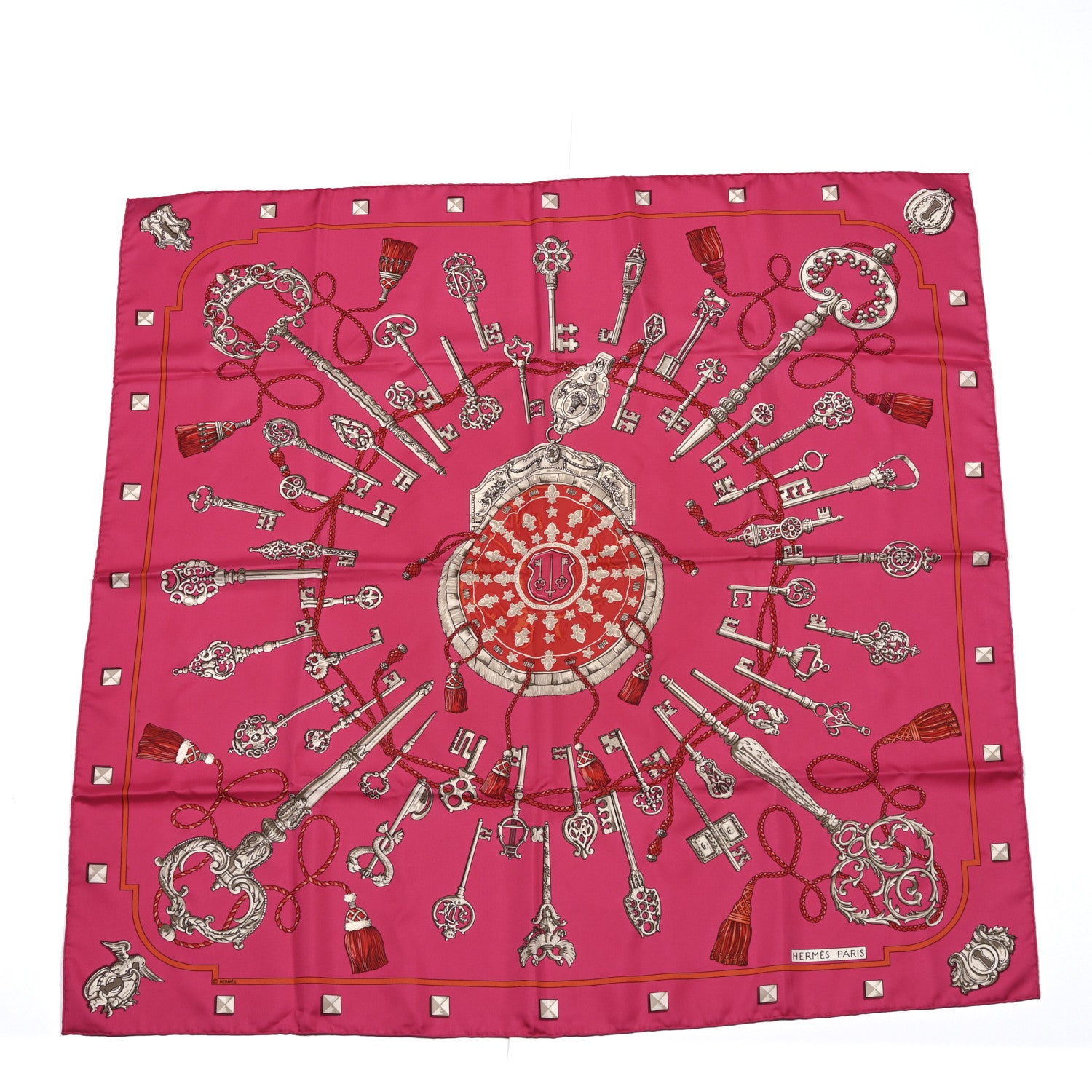 Hermes Silk Les Cles Scarf 90 1 of 6