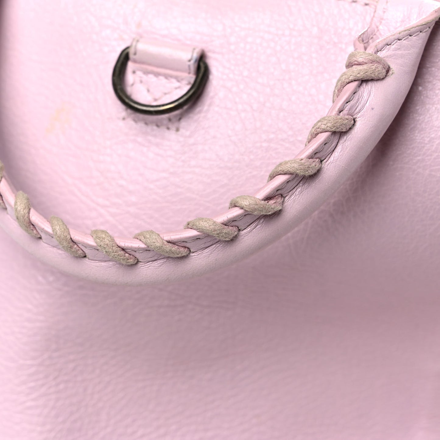 Agneau Classic Hardware Zip Traveler Backpack Rose Poudre Rose Petunia