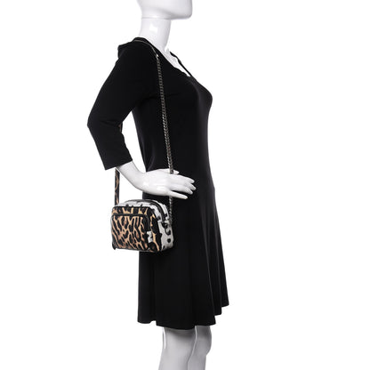 Burberry Calfskin Leopard Print Small Camera Bag Honey Black 2 of 10