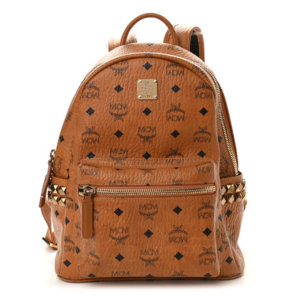 MCM Visetos Small Side Stud Stark Backpack Cognac 1 of 10