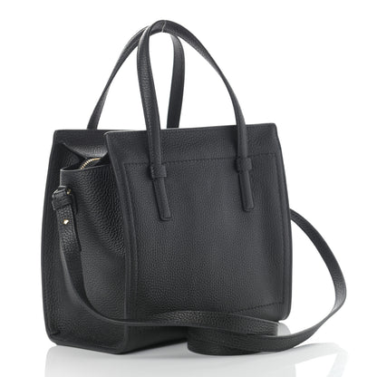 Salvatore Ferragamo Hammered Calfskin Double Handle Small Amy Tote Black 3 of 12