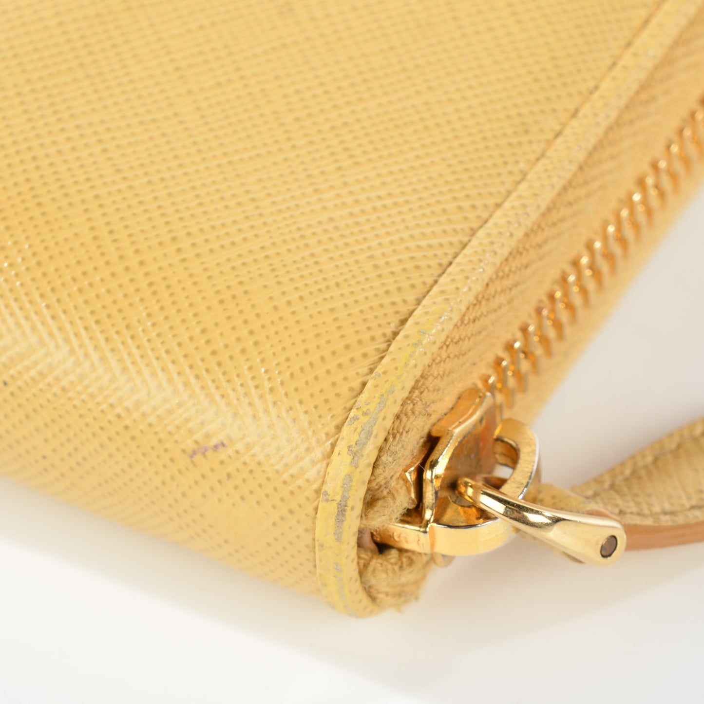 Saffiano Metal Bi-Color Zip Around Wallet Caramel Ananas