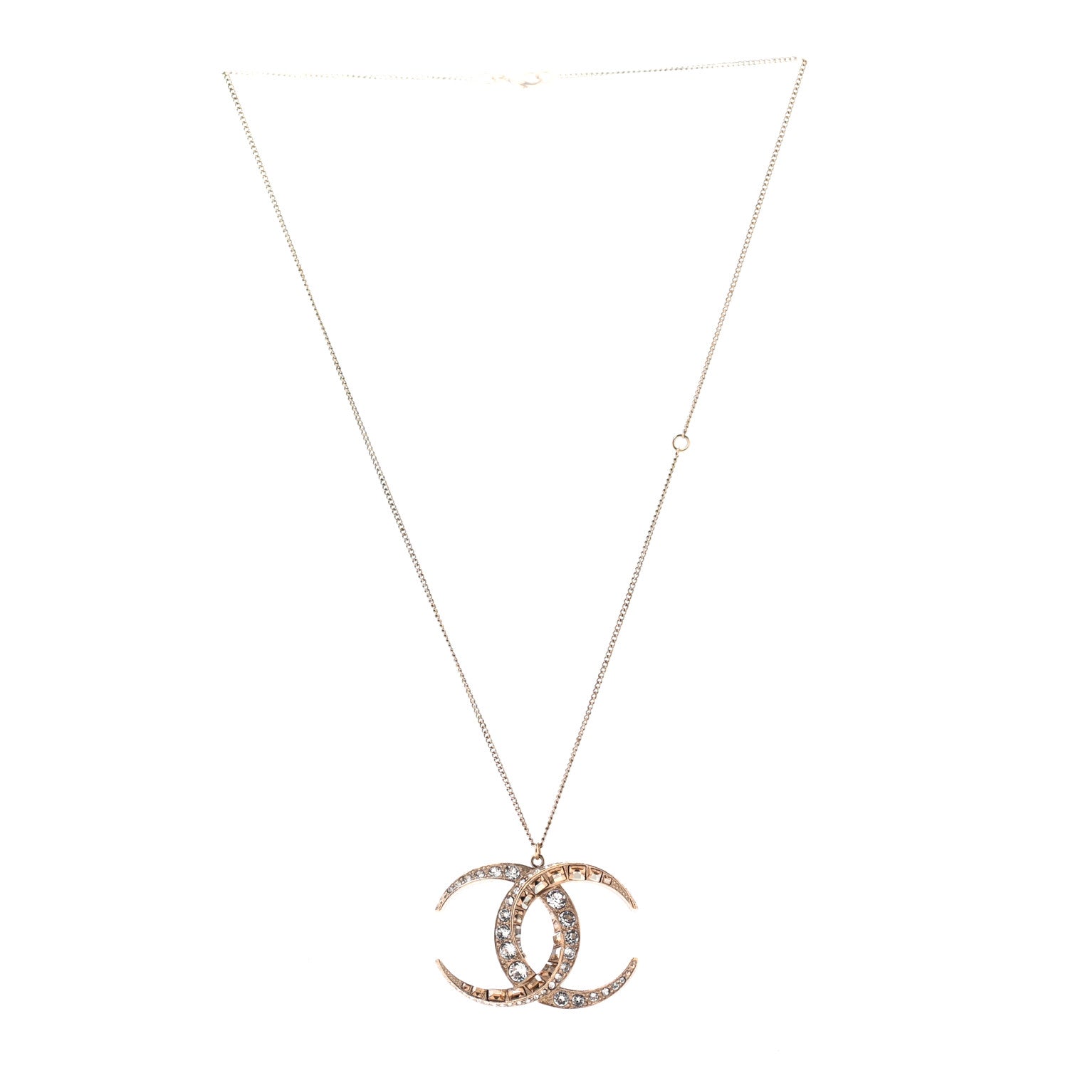 Chanel Baguette Crystal Moon CC Necklace Gold 3 of 5