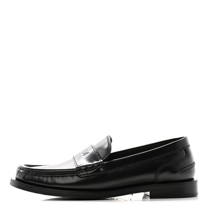 Fendi Vitello Logo Loafers 35.5 Black 1 of 10