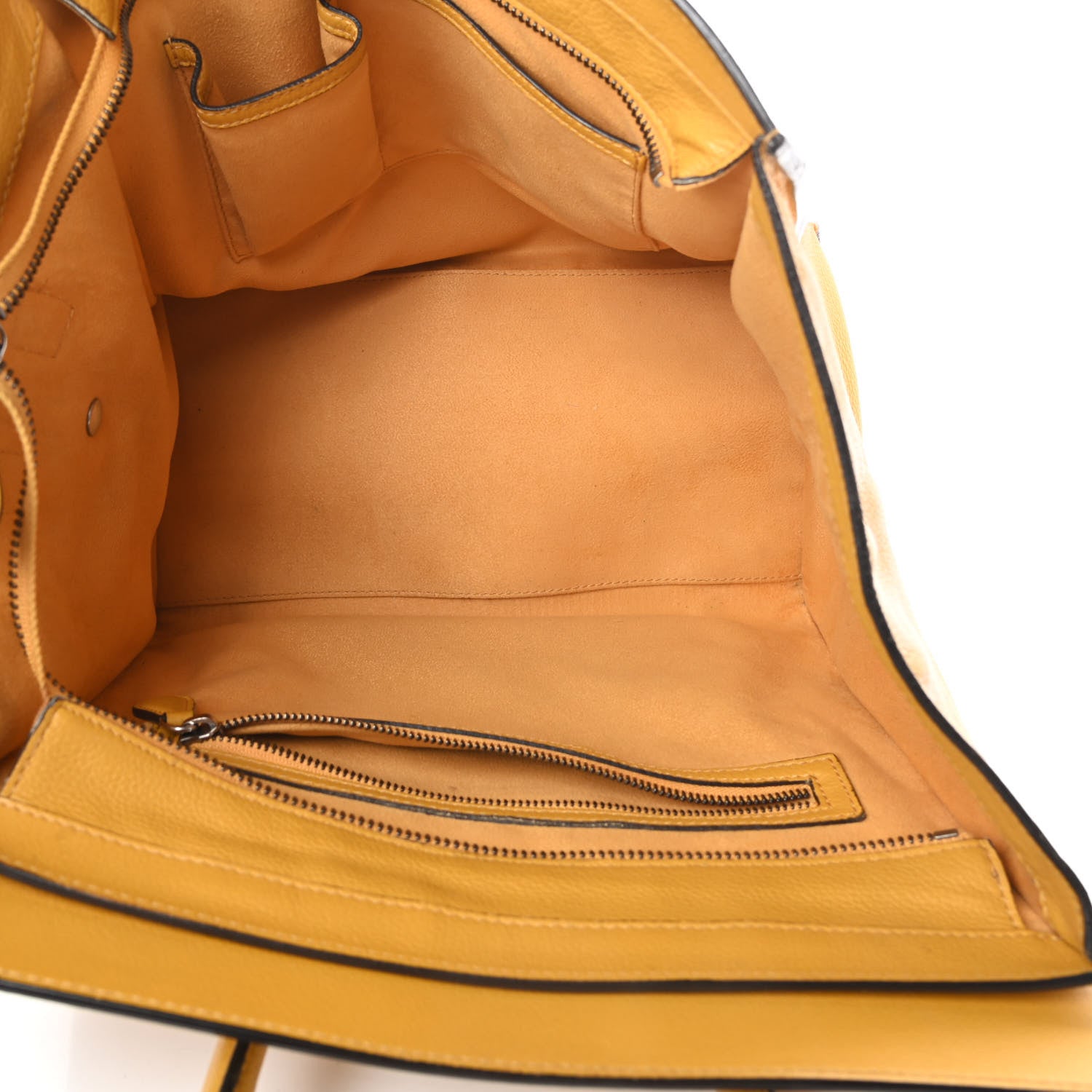 Celine Drummed Calfskin Mini Luggage Ocre 5 of 17