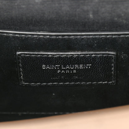 Saint Laurent Grain De Poudre Textured Mixed Matelasse Medium Triquilt Monogram Satchel Dark Beige 6 of 9