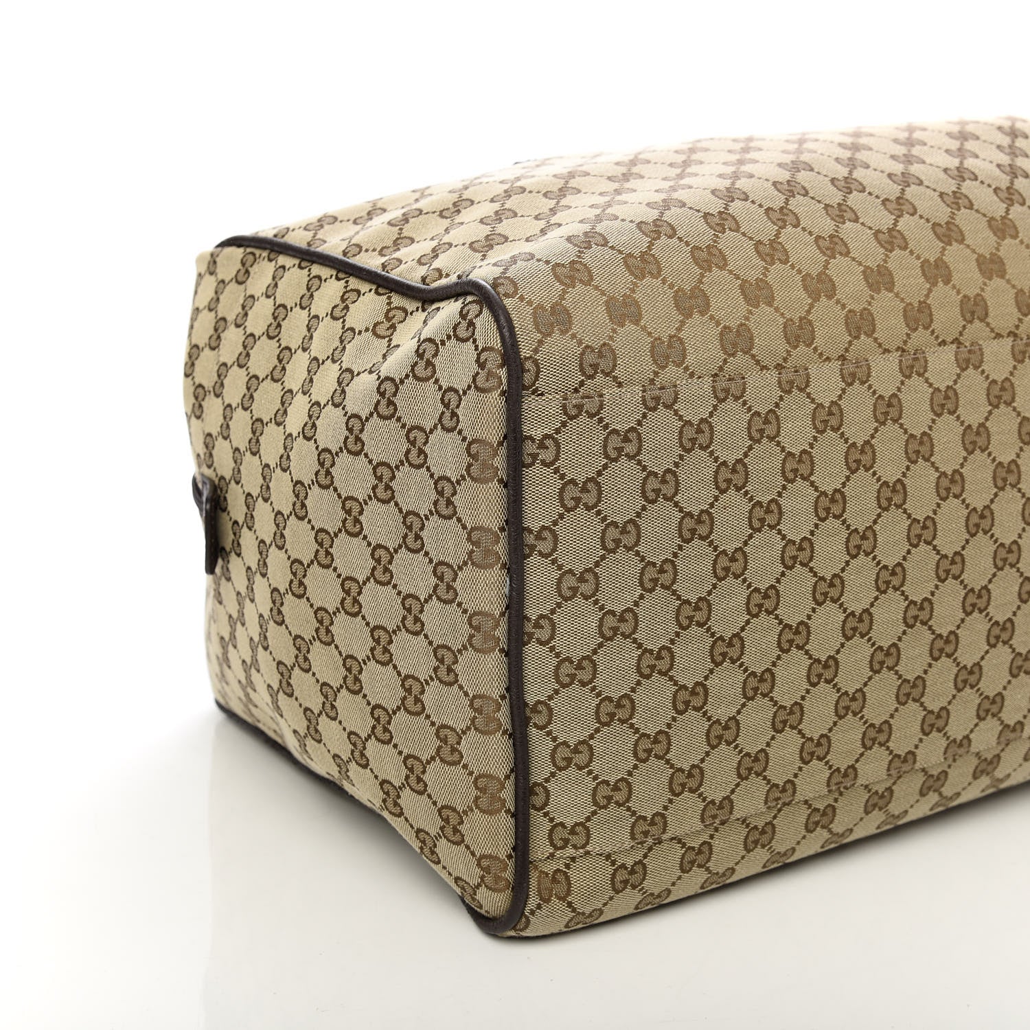 Gucci GG Monogram Web Large Collapsible Carry On Duffle Beige Brown 7 of 9