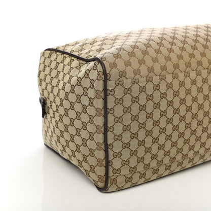 Gucci GG Monogram Web Large Collapsible Carry On Duffle Beige Brown 7 of 9