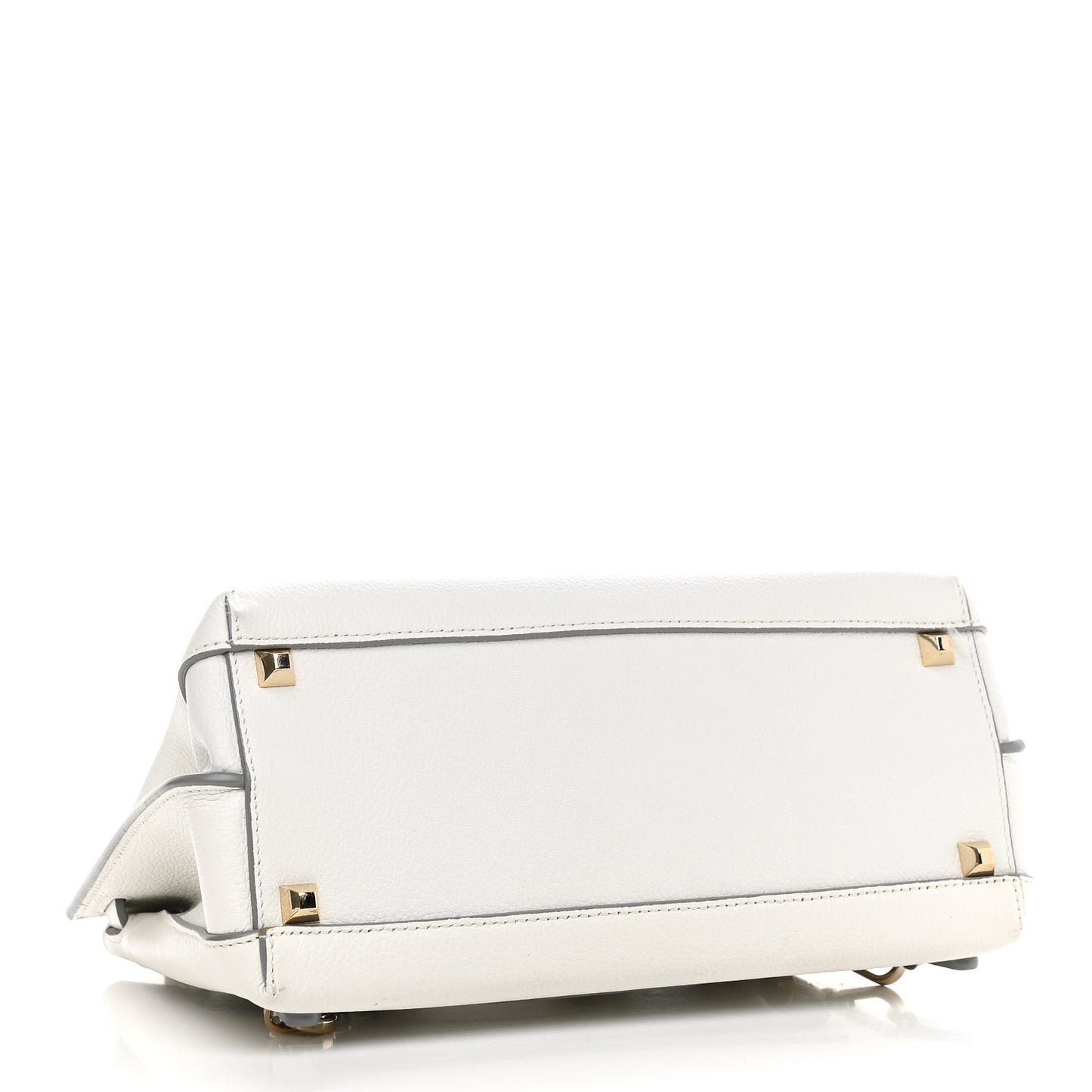 Grained Calfskin Medium Milla Convertible Backpack White Flake