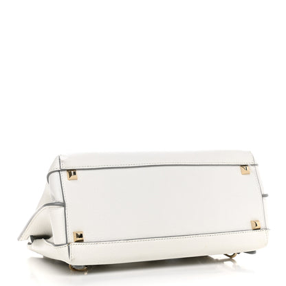 MCM Grained Calfskin Medium Milla Convertible Backpack White Flake 4 of 14