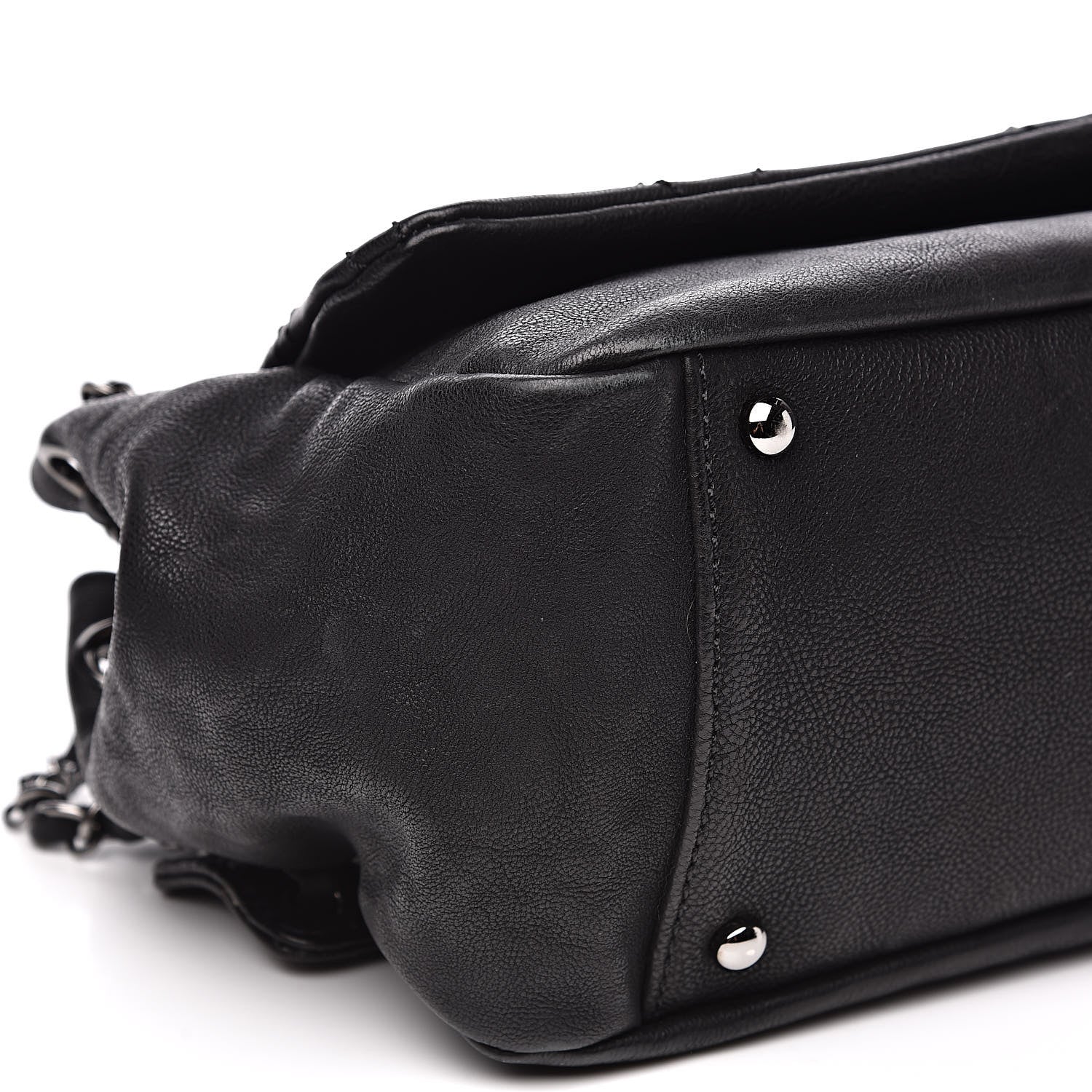 Chanel Calfskin Diamond Stitch Accordion Flap Black 8 of 10