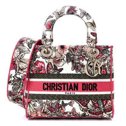 Christian Dior Canvas Embroidered Butterfly Print Medium Lady D-Lite Multicolor 1 of 10