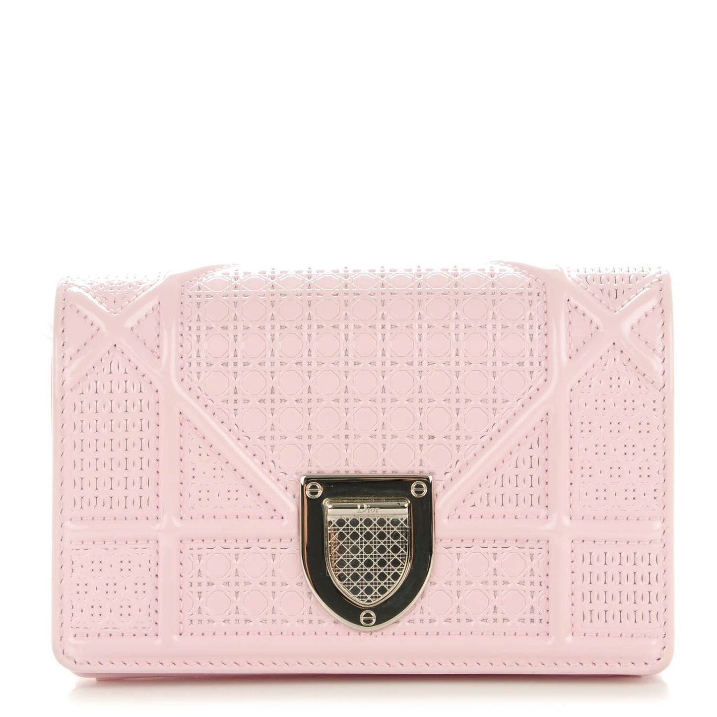 Patent Micro-Cannage Baby Diorama Flap Bag Pale Pink