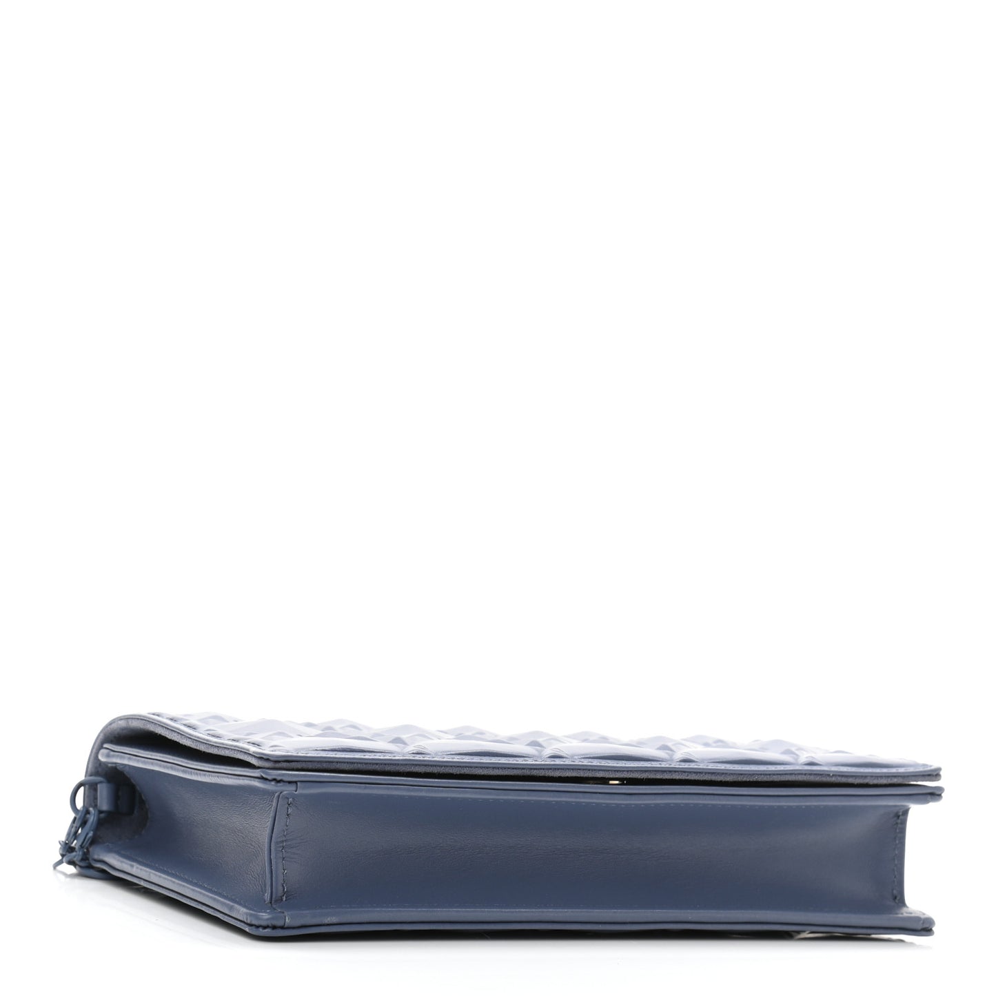 Calfskin Cannage Diamond Lady Dior Chain Wallet Blue
