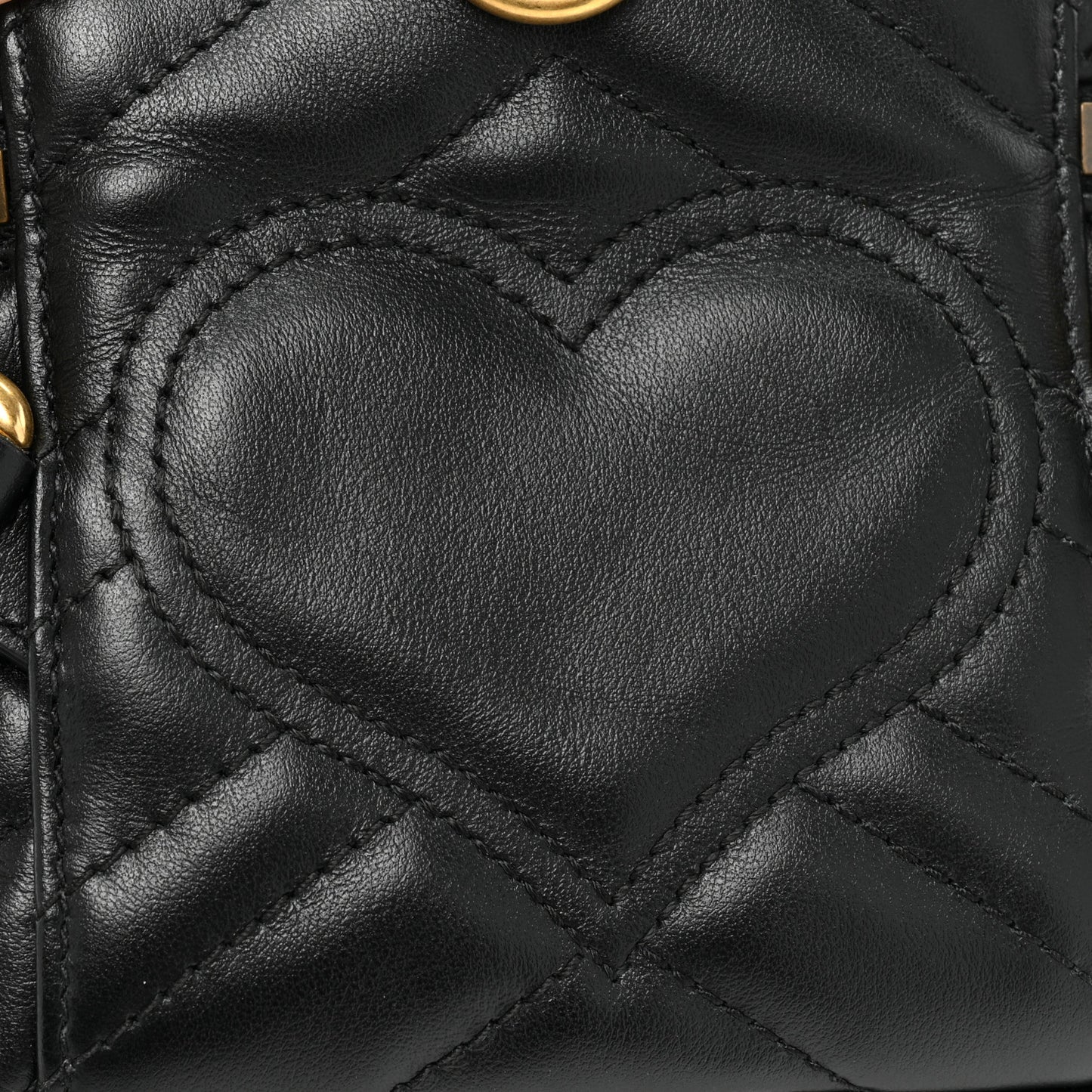 Calfskin Matelasse Mini GG Marmont Round Backpack Black