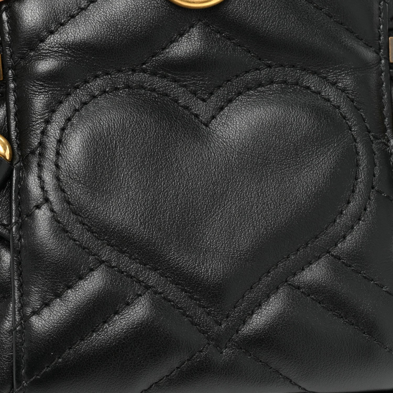 Gucci Calfskin Matelasse Mini GG Marmont Round Backpack Black 10 of 10