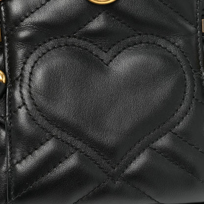 Gucci Calfskin Matelasse Mini GG Marmont Round Backpack Black 10 of 10
