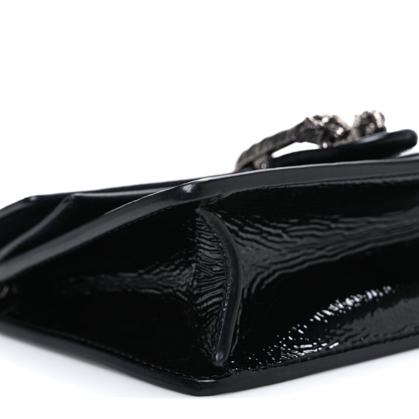 Crinkled Patent Mini Dionysus Shoulder Bag Black