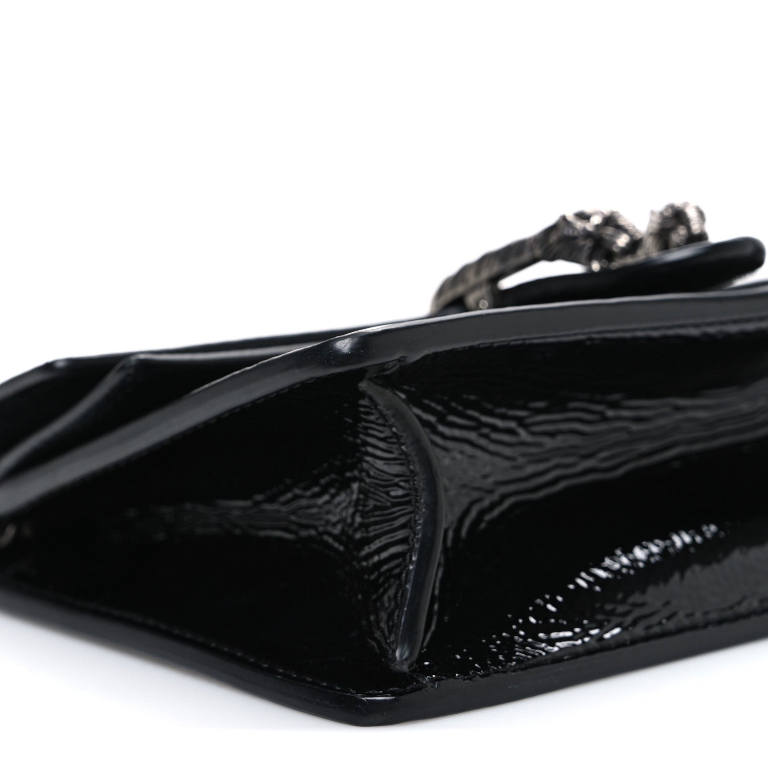 Gucci Crinkled Patent Mini Dionysus Shoulder Bag Black 8 of 9