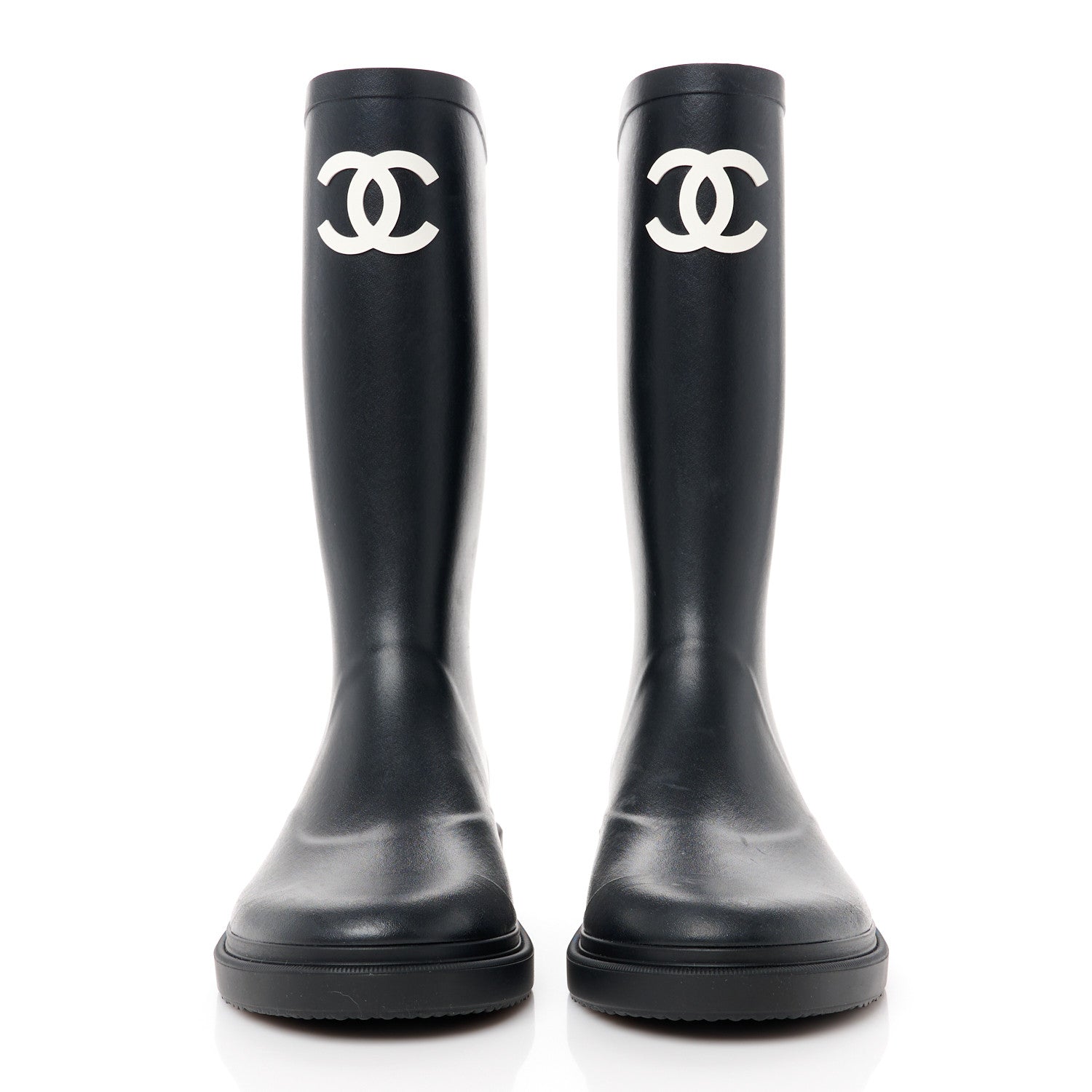 Chanel Caoutchouk CC High Boots 40 Black 2 of 9