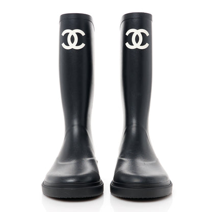 Chanel Caoutchouk CC High Boots 40 Black 2 of 9