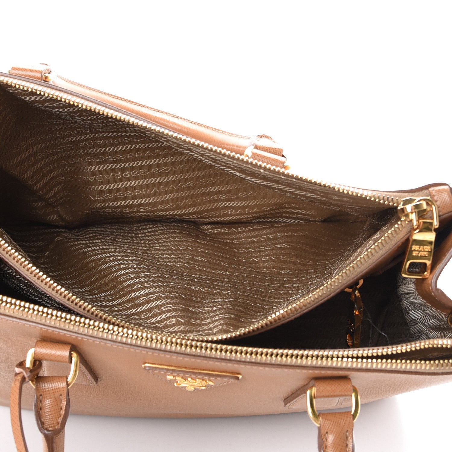 Prada Saffiano Medium Galleria Double Zip Tote Caramel 4 of 14