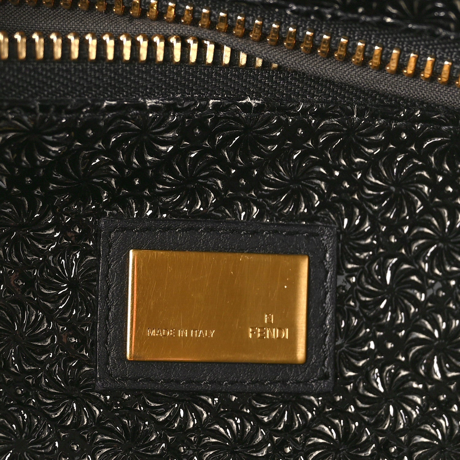 Fendi Patent Large Peekaboo Iconic Satchel Black 7 of 9