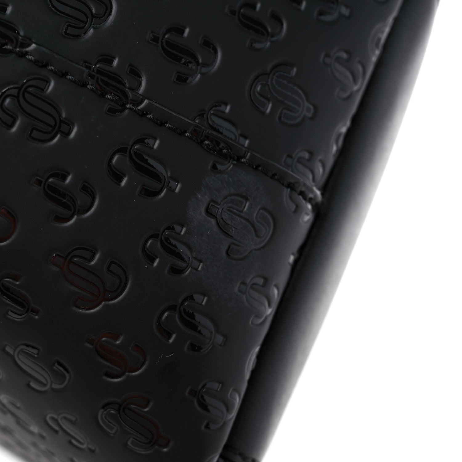 Jimmy Choo Calfskin Monogram Embossed Nine2Five East West Tote Black 15 of 15