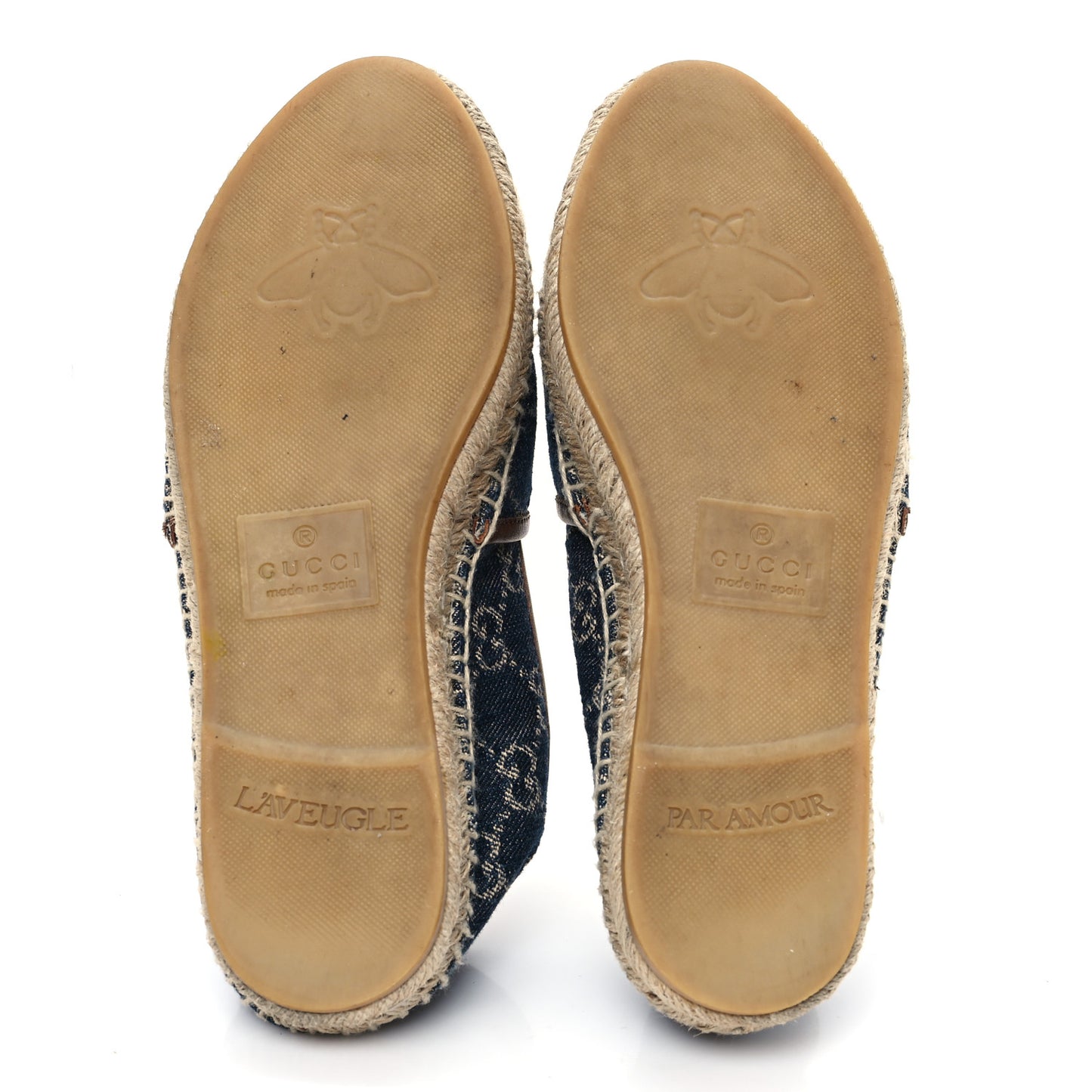 Denim GG Monogram Espadrilles 36 Blue Tea Cuir