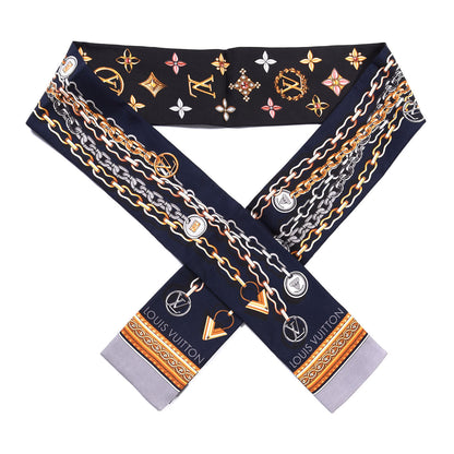 Louis Vuitton Silk Monogram Vendome Bandeau Navy 1 of 3