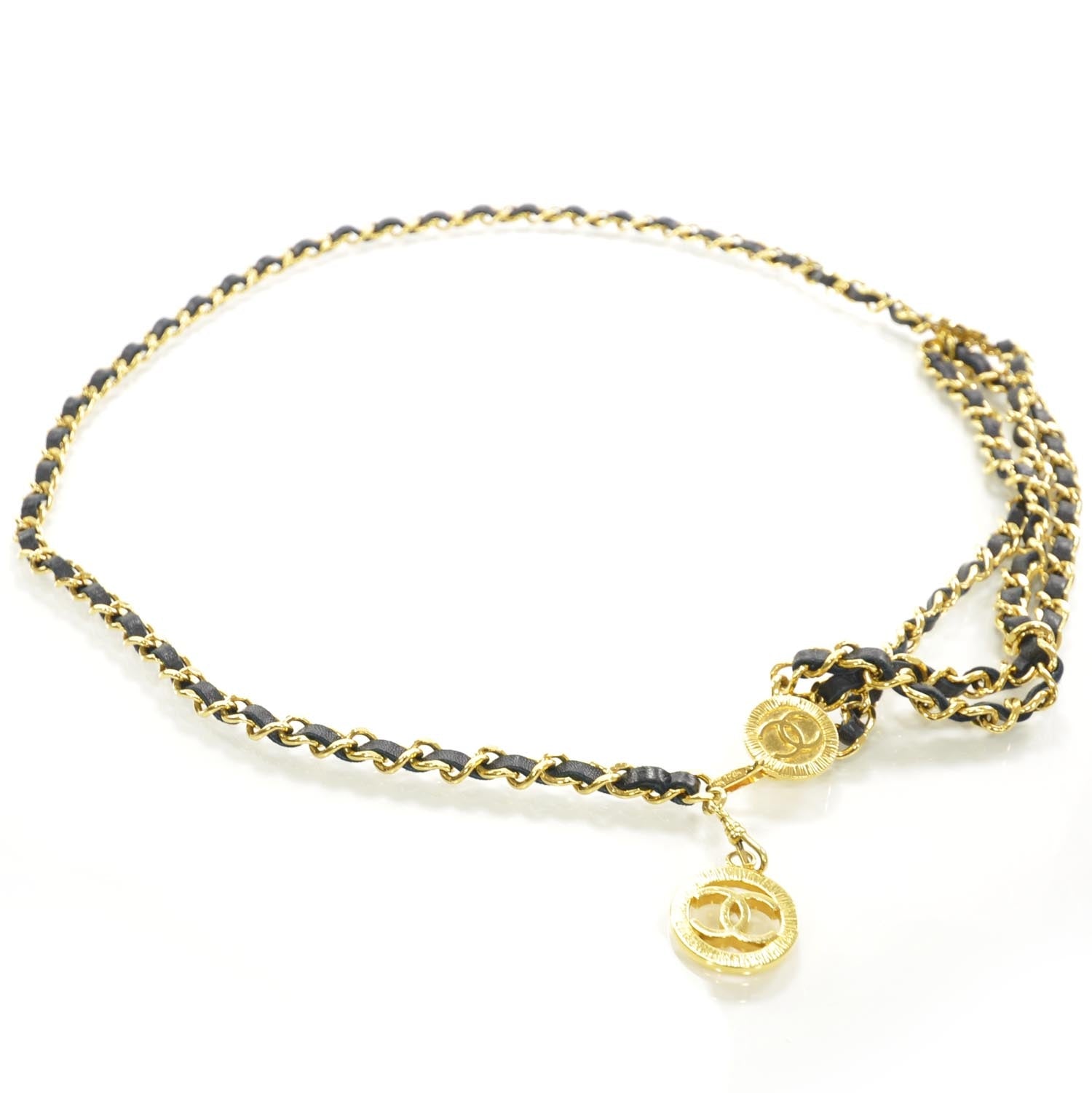 Chanel Leather Chain CC Medallion Belt 1 of 5