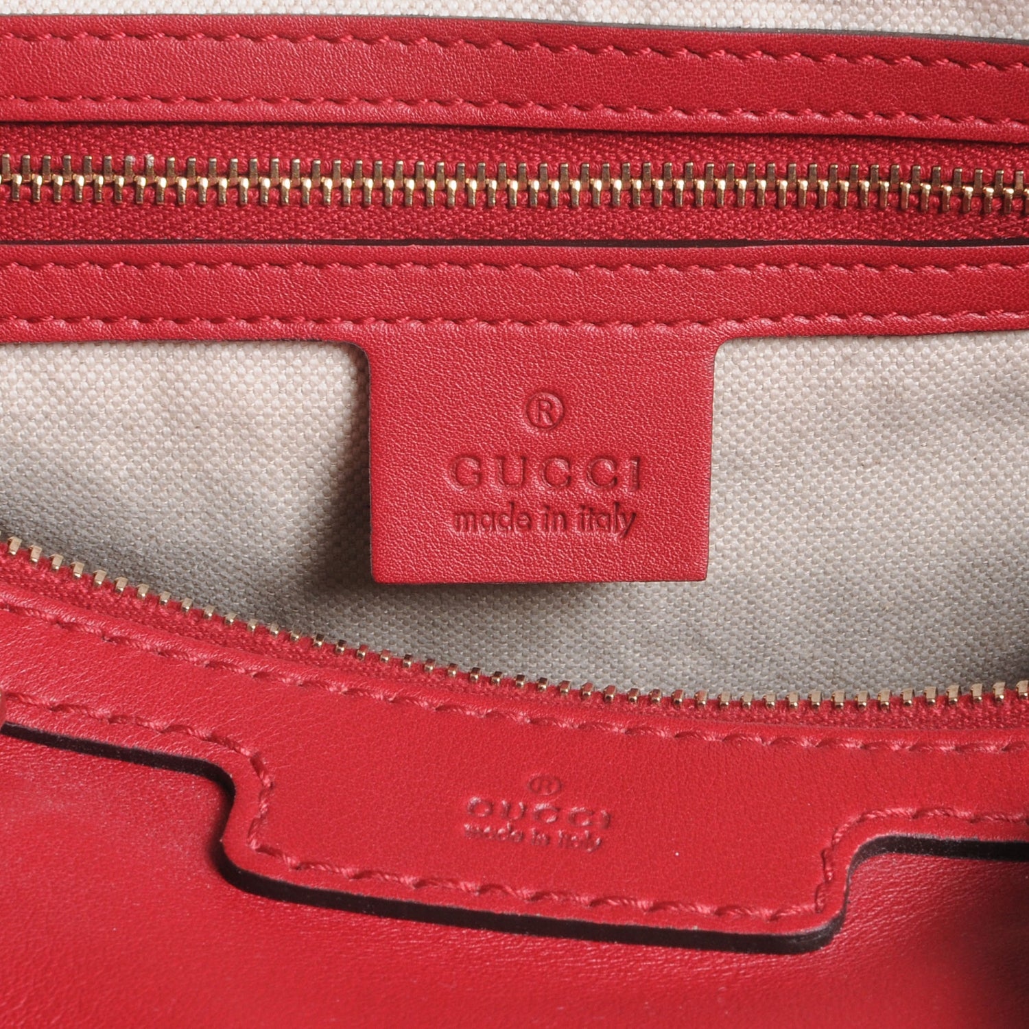 Gucci Calfskin Microguccissima Trim Medium Boston Raspberry Red 7 of 8