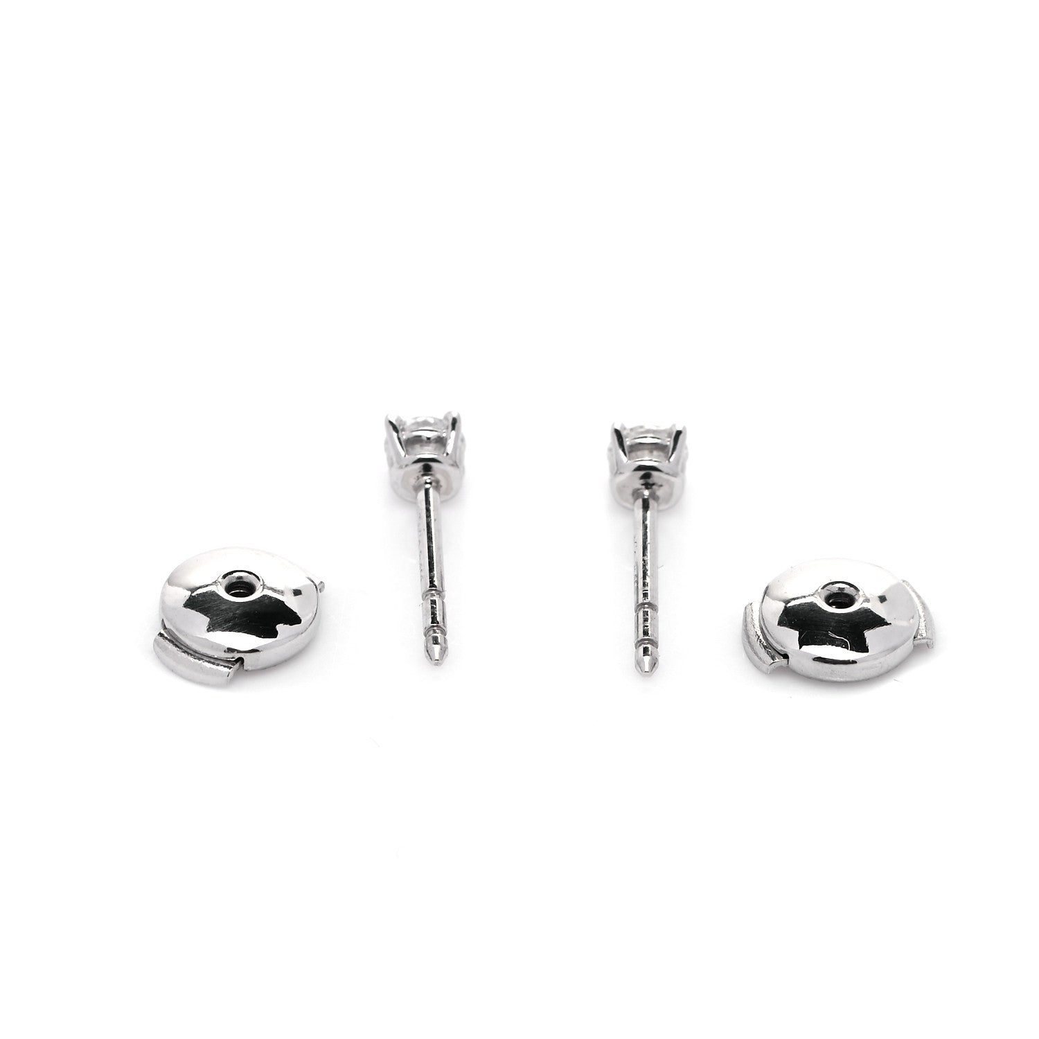 Tiffany Platinum Diamond .31ctw Solitaire Earrings 4 of 5