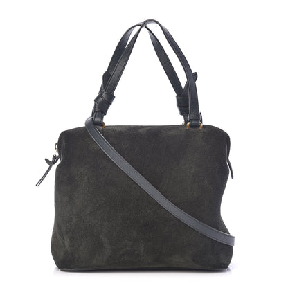 Celine Suede Small Soft Cube Satchel Forest 1 of 14