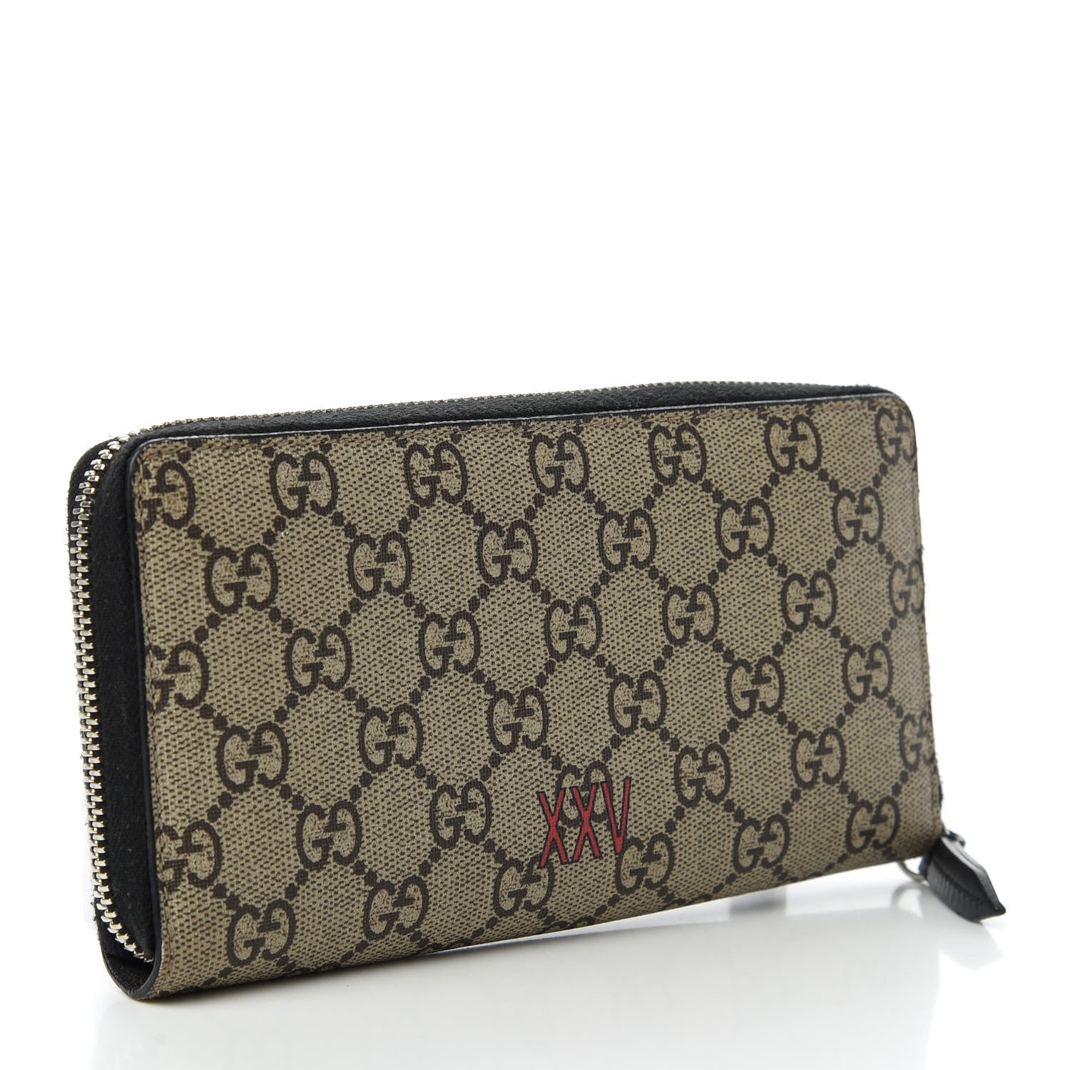 Gucci GG Supreme Monogram Wolf Print Zip Around Wallet Black 3 of 9