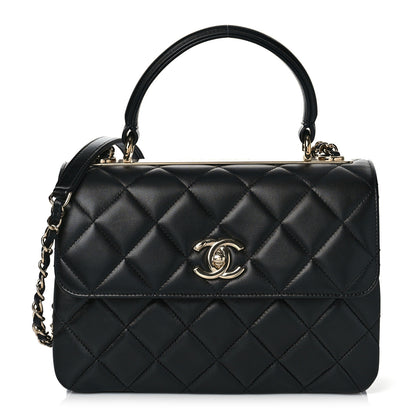 Chanel Lambskin Quilted Small Trendy CC Dual Handle Flap Bag Black 1 of 9