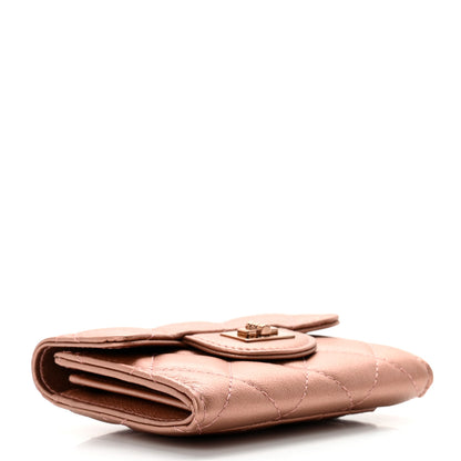 Chanel Metallic Calfskin Quilted Reissue Flap Card Holder Wallet Copper Pink 4 of 8