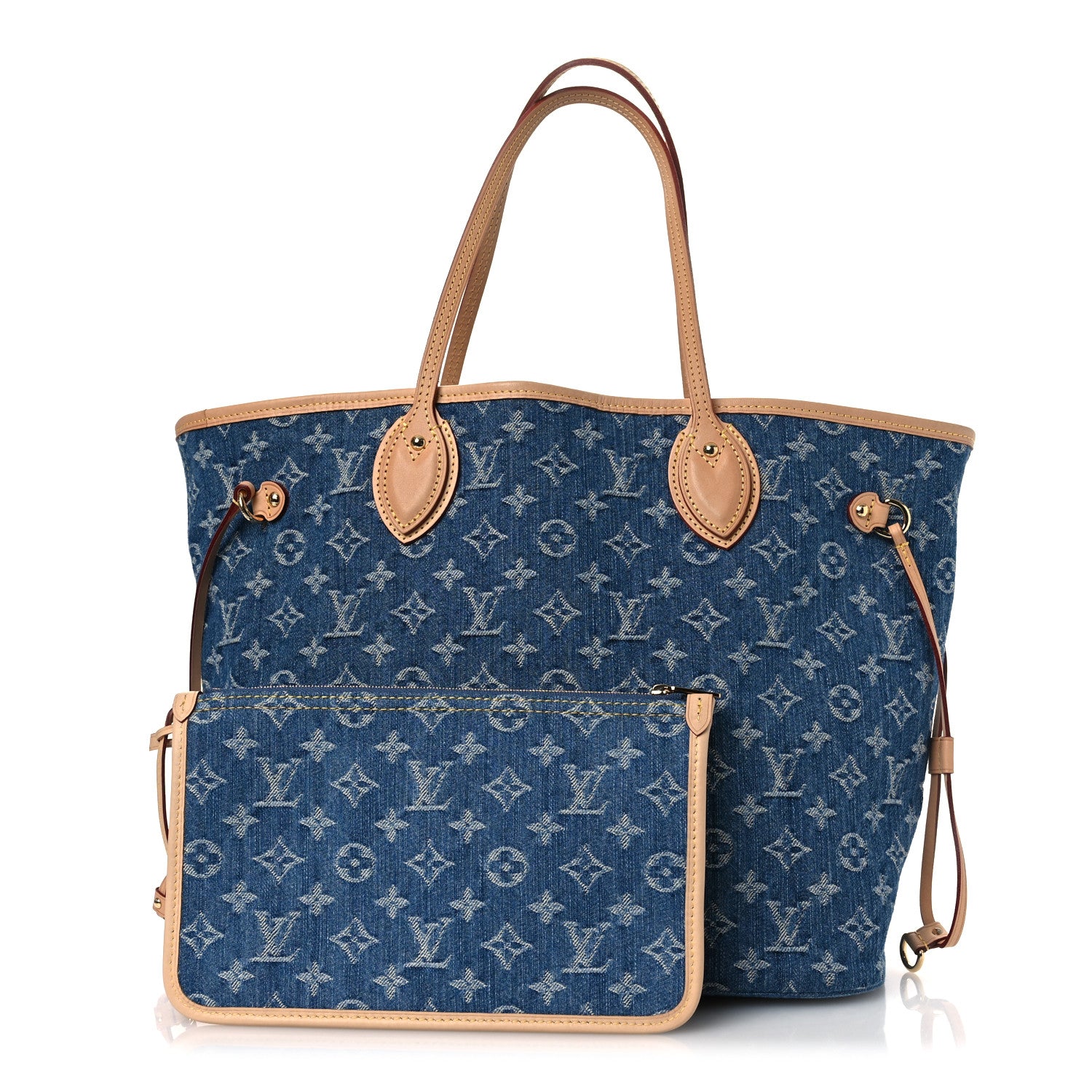 Louis Vuitton Monogram Denim Neo Neverfull MM   Blue 3 of 10