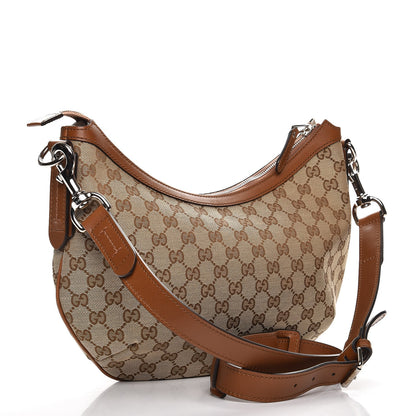 Gucci Monogram Medium Half Moon Hobo Brown 3 of 7