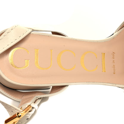 Gucci Nappa Horsebit Block Heel Sandals 36.5 Mystic White 8 of 8