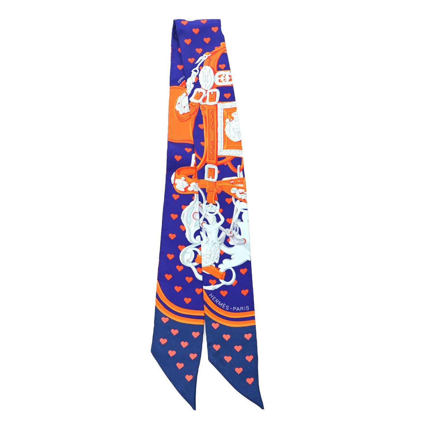 Hermes Silk Brides de Gala Love Twilly Ultraviolet Orange Marine 2 of 3