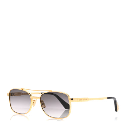 Louis Vuitton Metal Square Sunglasses Z2207U Gold 1 of 7