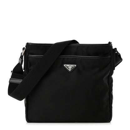 Prada Nylon Flat Messenger Bag Black 1 of 9