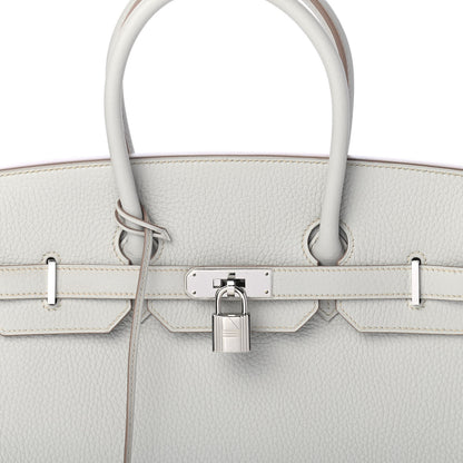Hermes Taurillon Clemence Birkin 35 Gris Perle 9 of 10