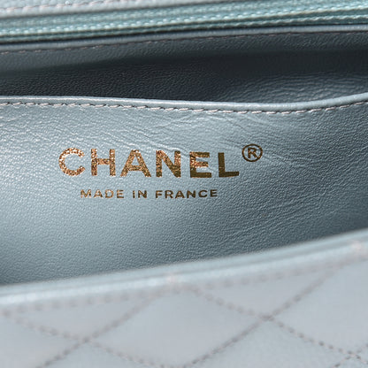 Chanel Iridescent Caviar Quilted Mini Rectangular Flap Light Blue 6 of 9