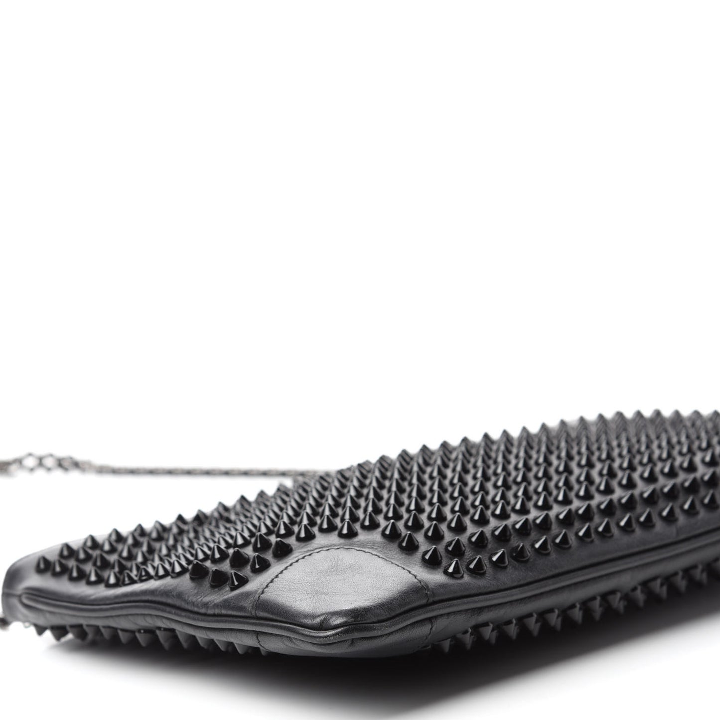 Calfskin Studded Loubiposh Clutch Black
